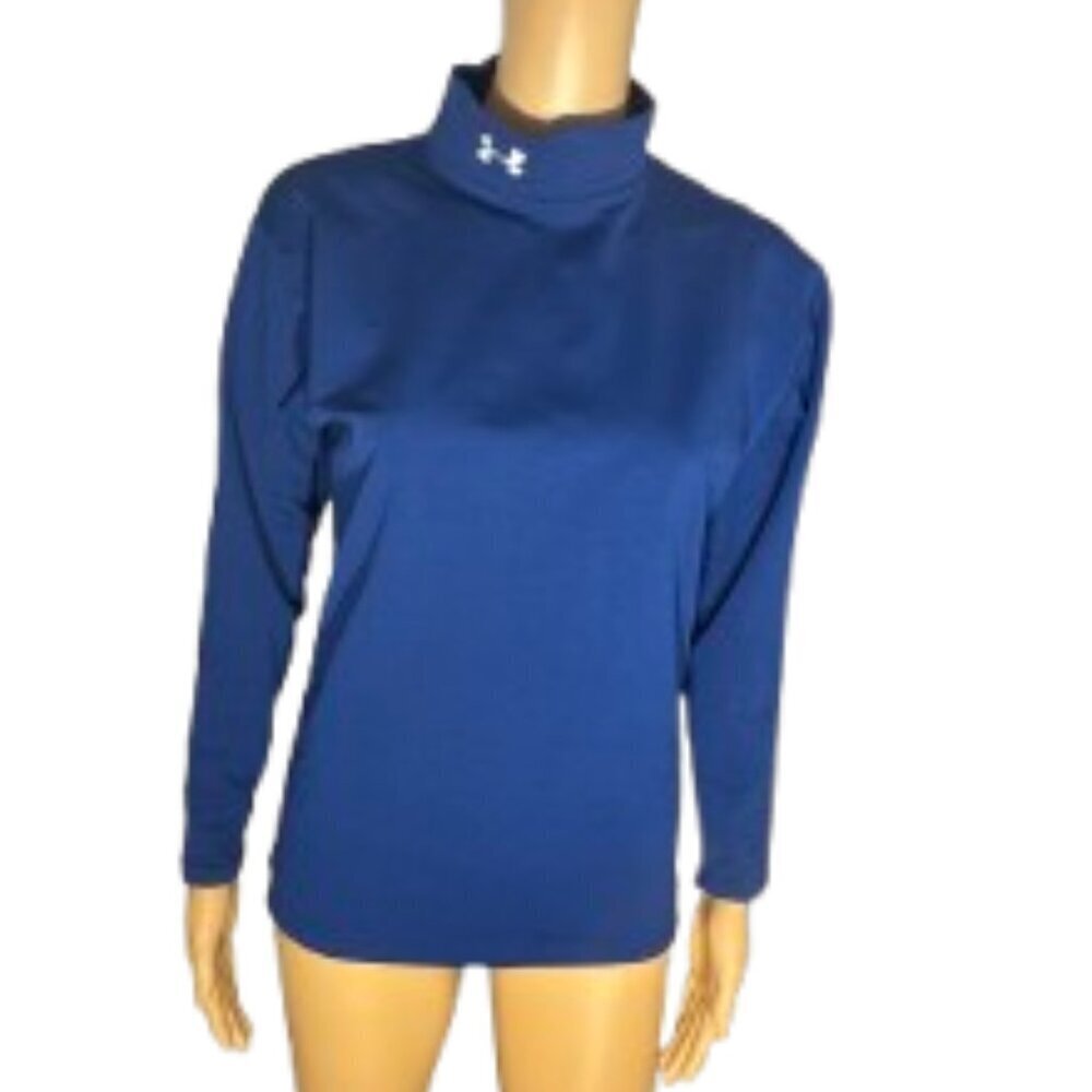 Under Armour Blue Long Sleeve Mock Neck Athletic Shirt Size Large